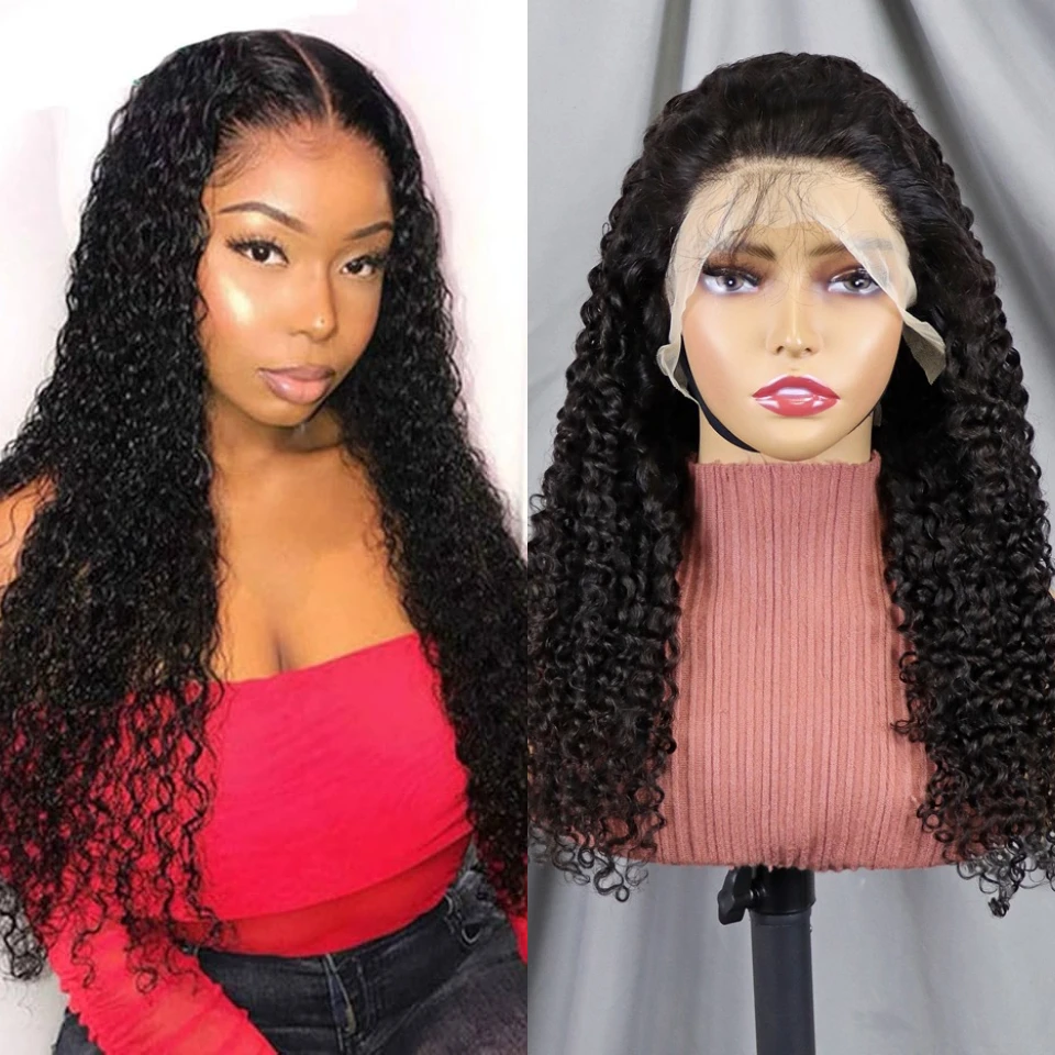 

Jerry Curly Human Hair Wigs For Black Women Brazilian Curly Wigs 200% Density Natural Color 13x4 Lace Front Wigs On Sale
