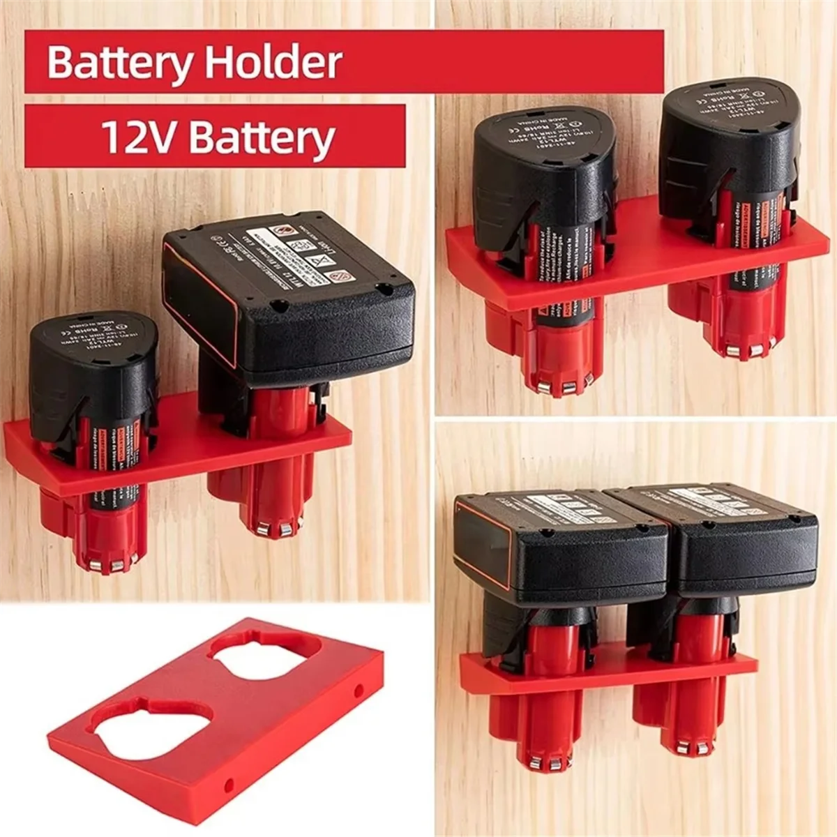 ABXK 2Pcs for 12V Li-Ion Battery Battery Holder for Battery Mount Dock Holder Storage Fixed Bracket for 48-11-2401