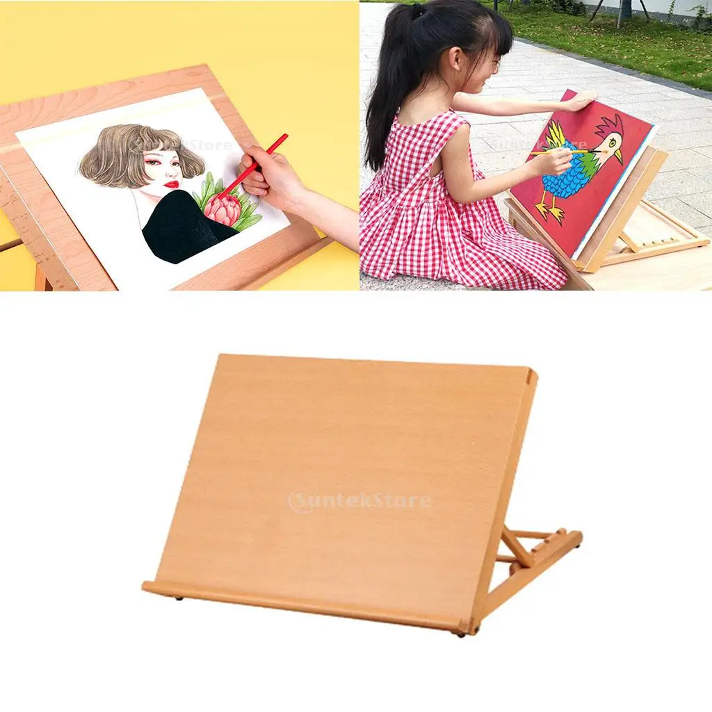 1Pcs Adjustable Foldable Wood Desk Easel Artist Drawing Sketching Board DIY Art Painting Tool For Study Room Painting Book