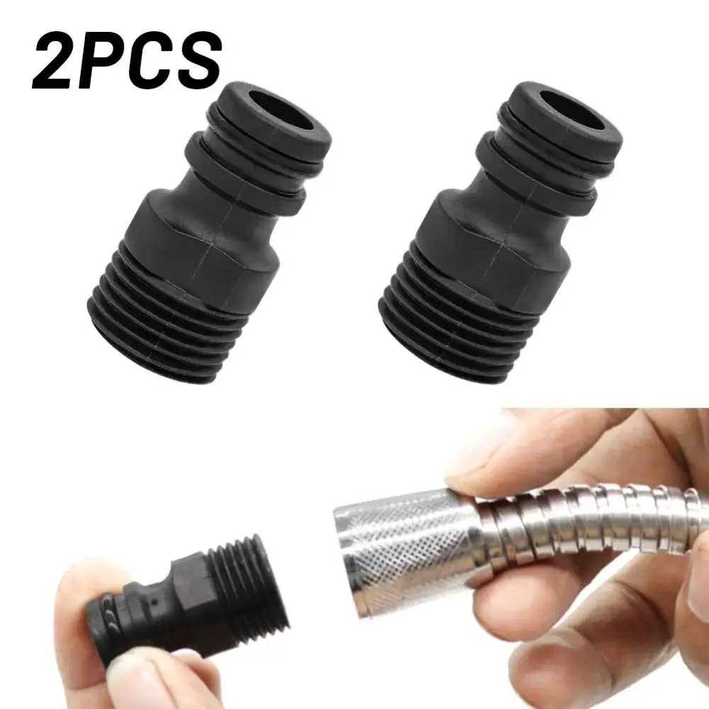 2PCS Universal 1/2" BSP Thread connector Nipple Connector Plastics Threaded Tap Adaptor Hose Pipe Extension Accessories