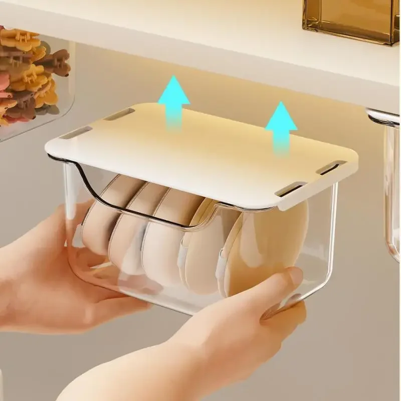 

Drawer Style Storage Box Under The Mirror Cabinet Transparent Bathroom Cotton Stick Makeup Cotton Bathroom Pull-Out Storage Case