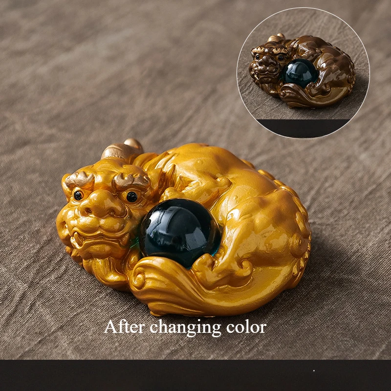 تغيير لون الثعلب الشاي الجديد الحيوانات الأليفة ، لطيف الحيوان شرب الشاي لعبة مكتب المنزل طاولة شاي الشاي الحيوانات الأليفة الديكور فنغشوي متعة الطعم الساخن #5