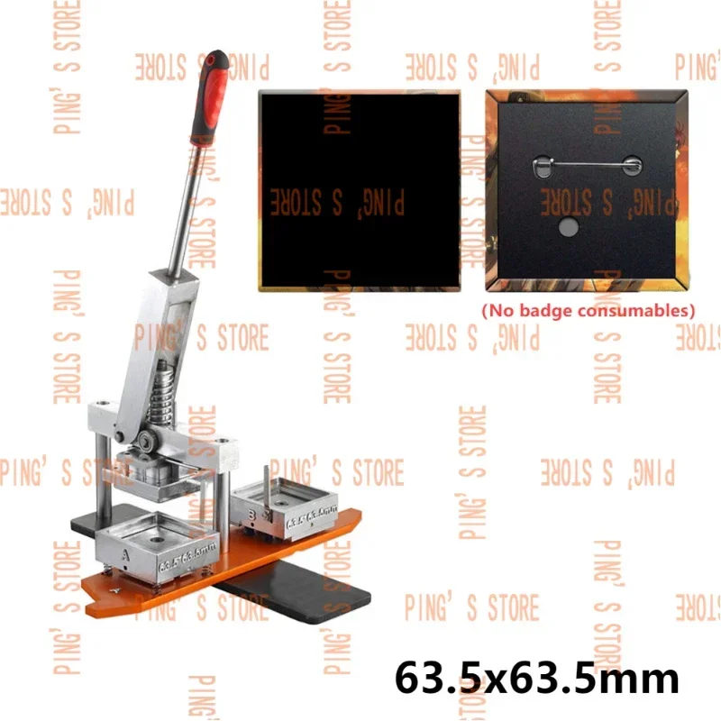 63.5x63.5mm Rectangular Refrigerator Badge Pasting Machine Rotating Metal Sheet Making   with Mold