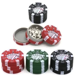 Herb Grinder Metal Plastic 40MM Small Poker Chip Style 3-layer Spice Cutter Herbal Tool Cigarette Gadget Smoking Accessories