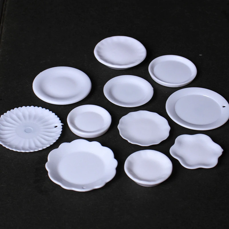 5Pcs/Set 1:12 Dollhouse Simulation Plates Tray Set Dollhouse Mini Kitchen Tableware Decoration  Accessories