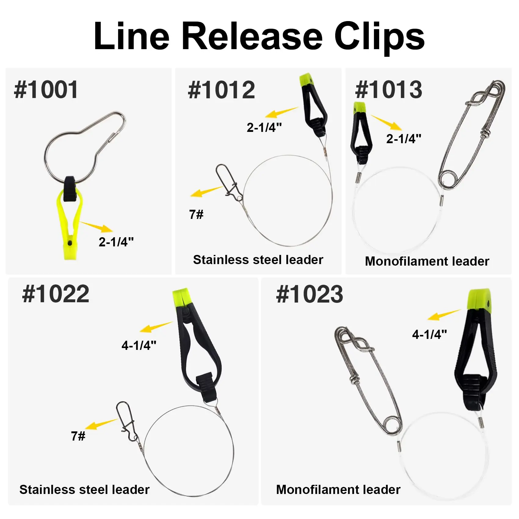 Downrigger Line Release Clips 18 Inch Leader with Snap Weight Release Clips for Planer Board Downrigger Trolling Offshore Fish