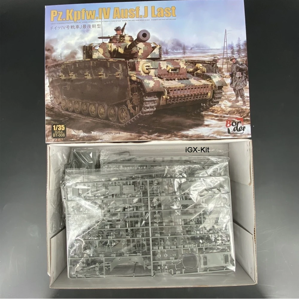 Border BT-008 1:35 Scale PZ kpfw IV Ausf J Late w/Workable Track Links Tank Vehicle Plastic Hobby Assembly Model Building Kit