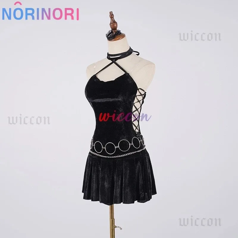 Anime Shugo Chara Cosplay Costume Hoshina Tsukiyomi Utau Wig Sexy Woman Halloween Stage Performance Black Suspender Dress Suit