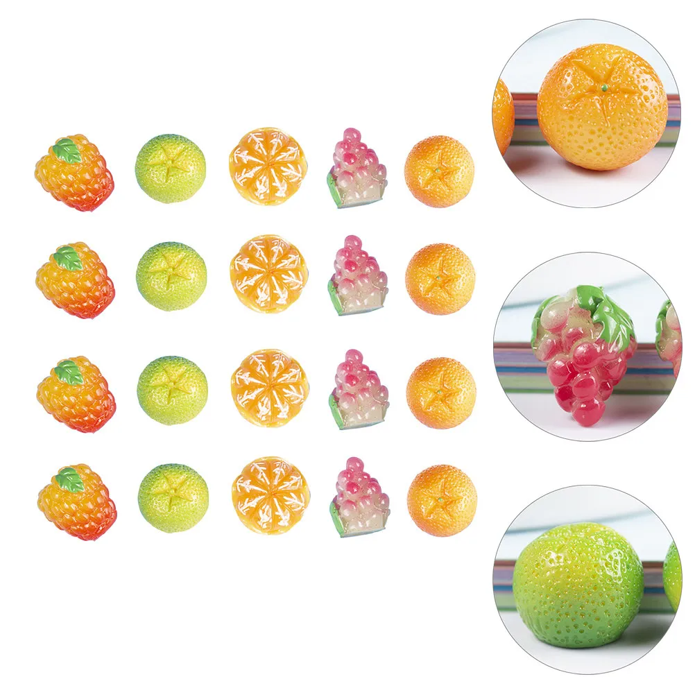 

50Pcs Resin Simulation Fruit Miniatures Creative DIY Accessories Handmade Decorative False Fruit Ornament Home Party Decor