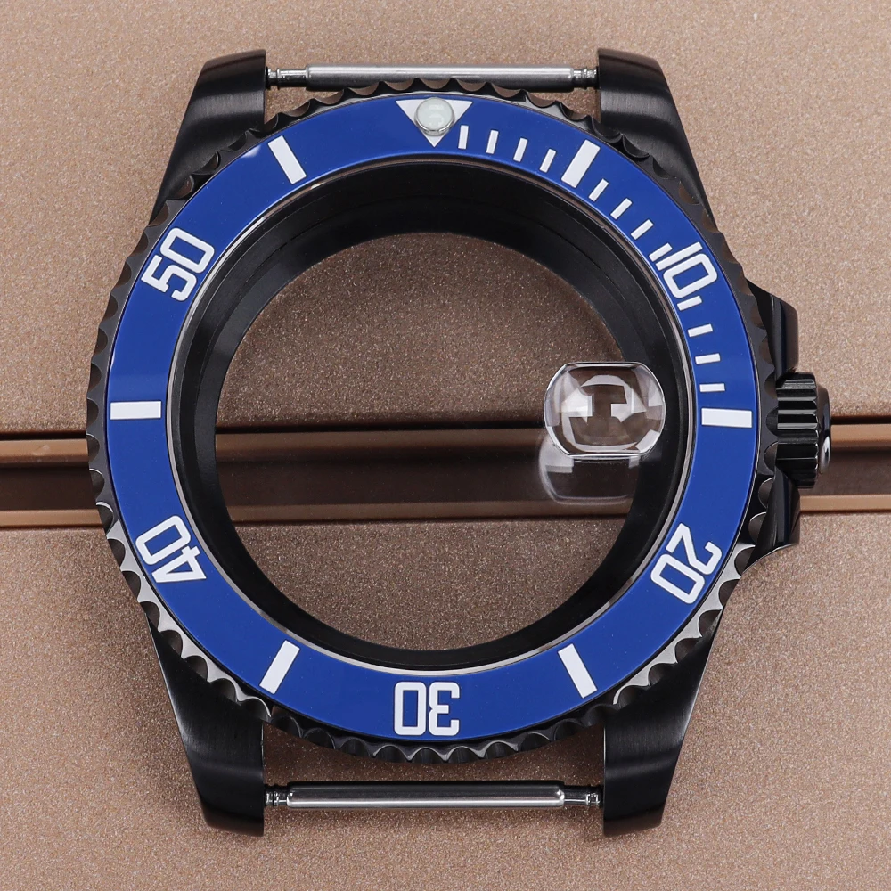 

40mm NH35 Watch Case Ceramic Bezel Sapphire For GMT NH35 NH36 NH38 NH34 4R36 Miyota8215 ETA2824 20ATM Stainless steel Watch Case