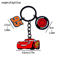 1pc，Cars Lightning McQueen - themed keychain, hang it on the car key to show the love for the Cars IP.