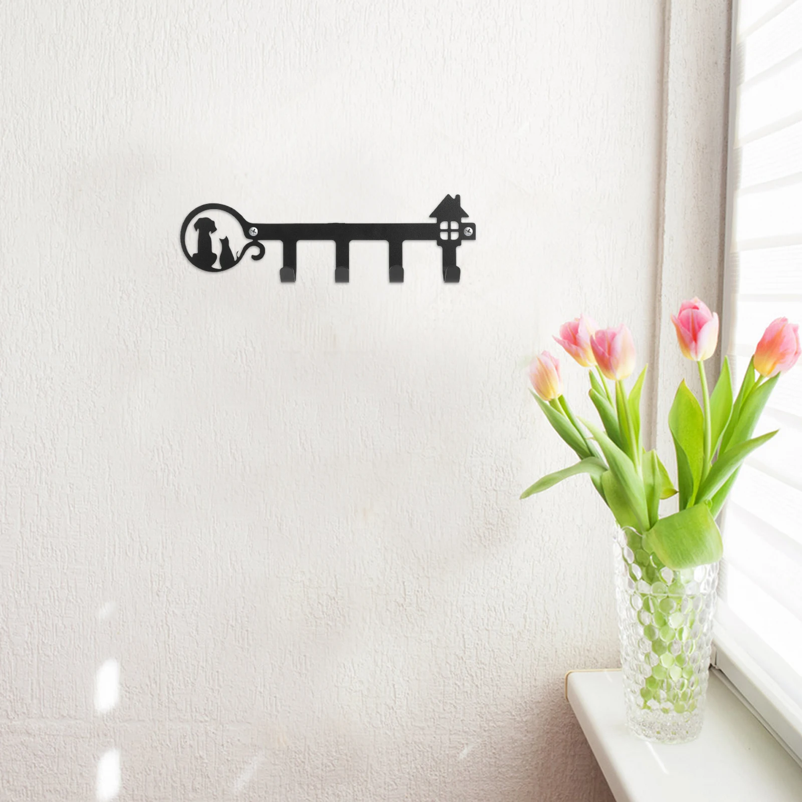 

Cartoon Hooks Holder Iron Bathroom Decorative Hanger Cabinet Door Pattern Hook Kitchen Utensils Hooks Bathrooms Living
