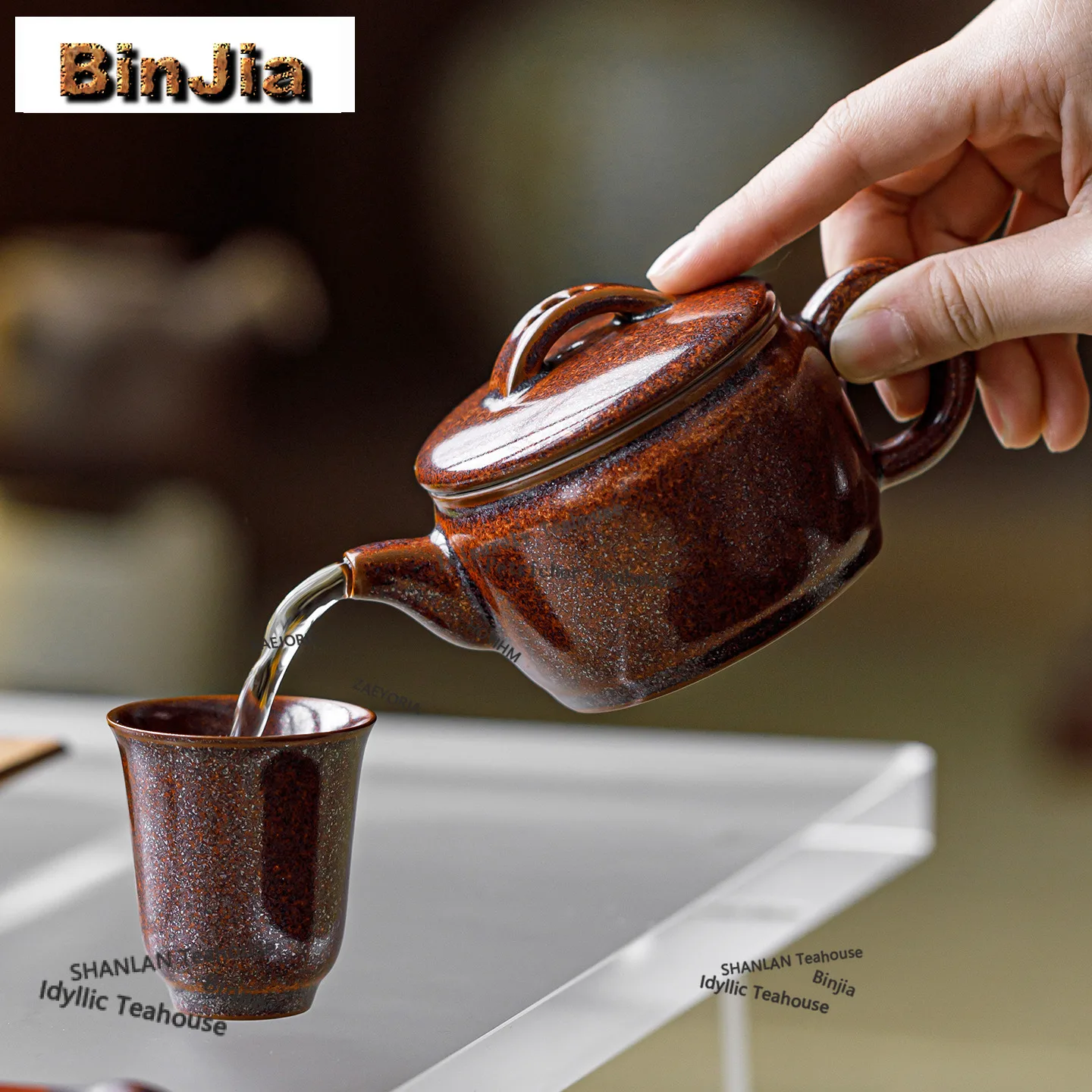 BAEJORIA 150ml Jun Porcelain Kiln Fambe Large Caliber Teapot Chinese Tea Infuser Pot Tea Brewing Kettle With Ball Hole Tea Gifts