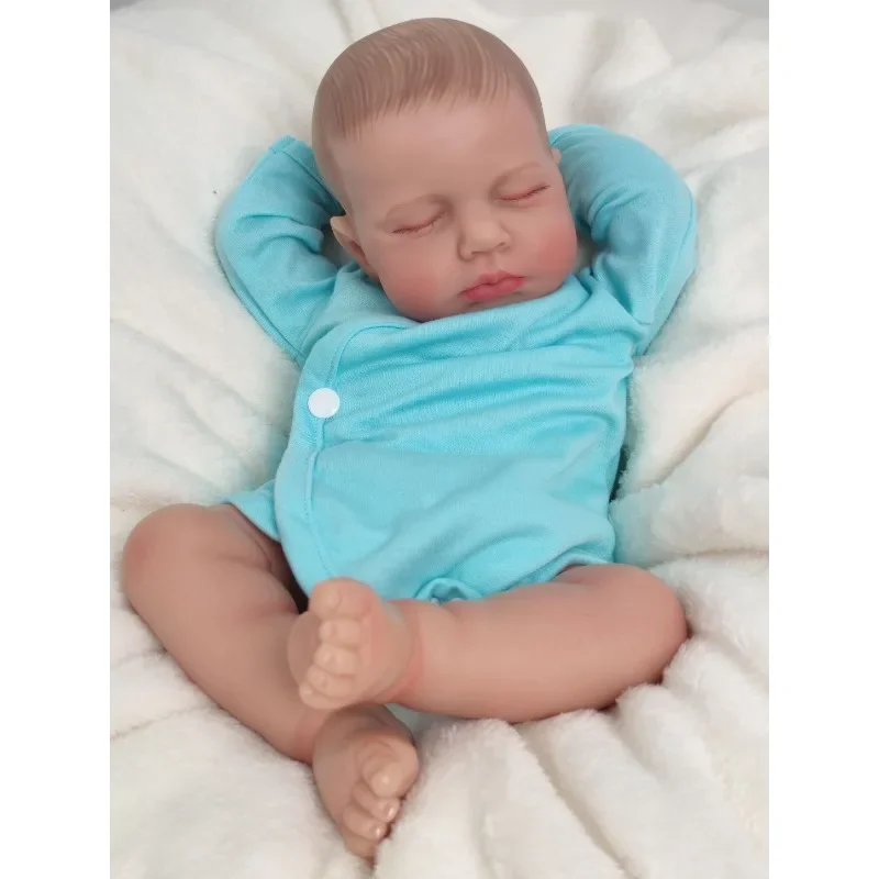 20 Inch Soft Silicone Baby  Reborn Dolls Toy Loulou 3D-Painted with Visible Veins and Cloth Body Like Real Sleeping Alive Kids