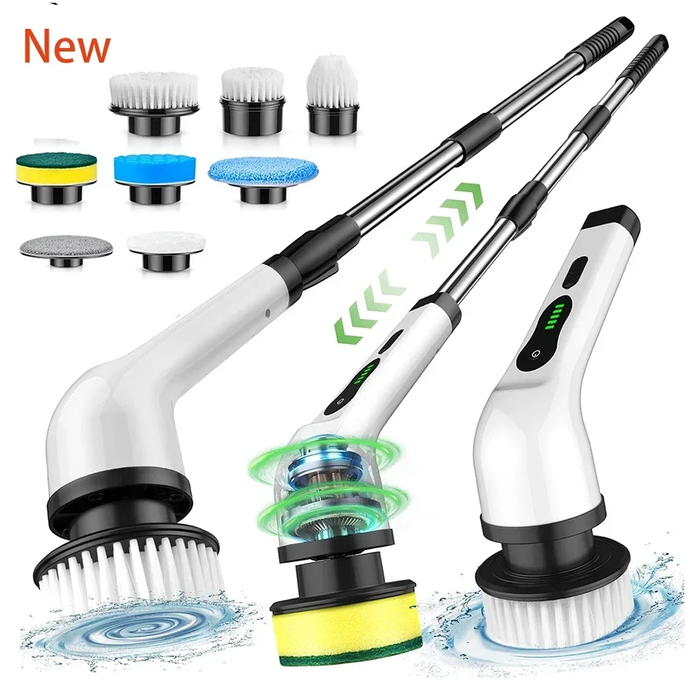 

7-in-1 Electric Cleaning Brush Multifunctional Kitchen Bathroom Cleaning Brush Rotary Wireless Electric Spin Cleaning Machine