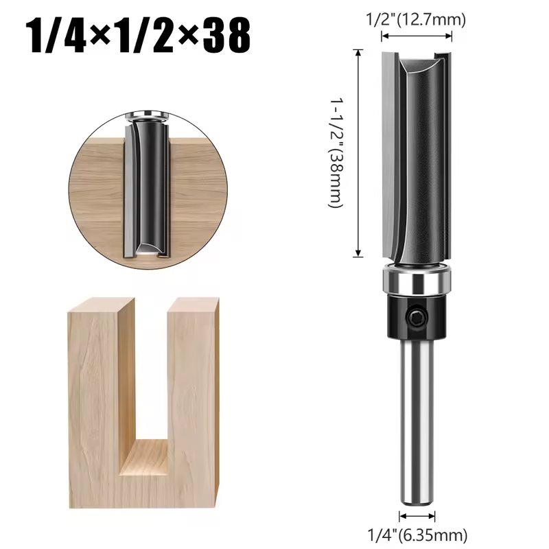 1pc 6mm 1/4"Shank Bearing Straight Router Bit Copy Trimming Cutter Line Cutter Trimming Machine Milling Cutter Woodworking Tools - Image 12