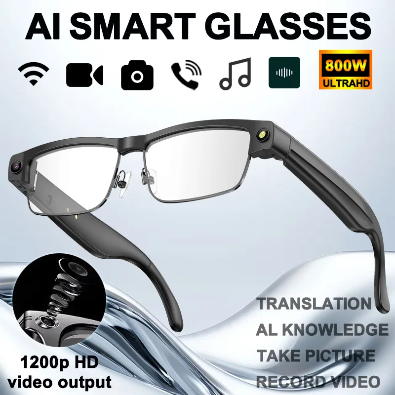 

NEW AI smart glasses are equipped with an 800W HD camera WiFi voice assistant Bluetooth Call language translations waterproof
