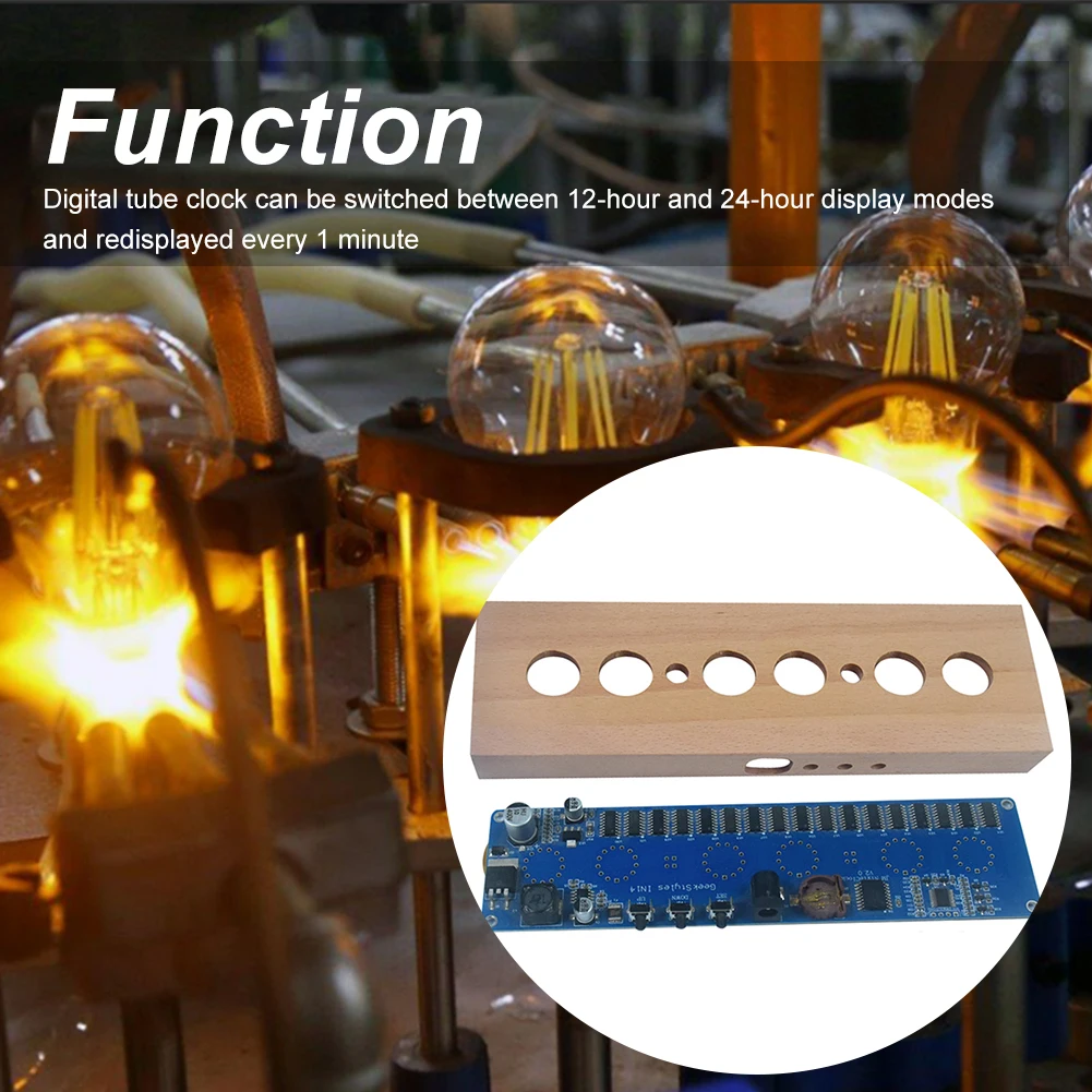 in14グローチューブクロックdiyチューブクロック組み立てキットdc12v-1a-in14ニキシー管デジタルledクロック組み立てキットマルチカラー実験用