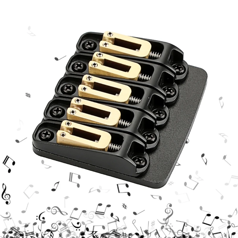 

Metal Guitar Saddle Bridge 81mm Easy Installation Hardtail Saddle Bridge 5 String Portable for Guitarist for Replacement