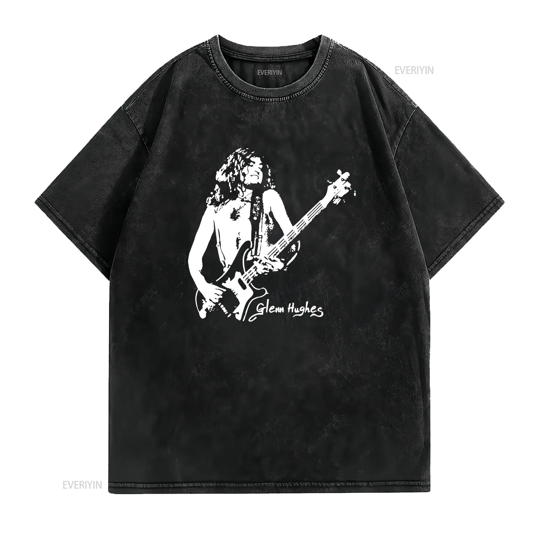 Vintage Live Glenn Hughes Guitar T Shirt Classic Black Men S 234XL H830 vintage Washed Breathable fashion Comfortable Stylish