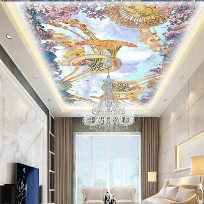 

Custom Vintage Mural European Floral Pattern Wallpaper Ceiling Murals Design Personalized Large Home Interior Wall Art Decor