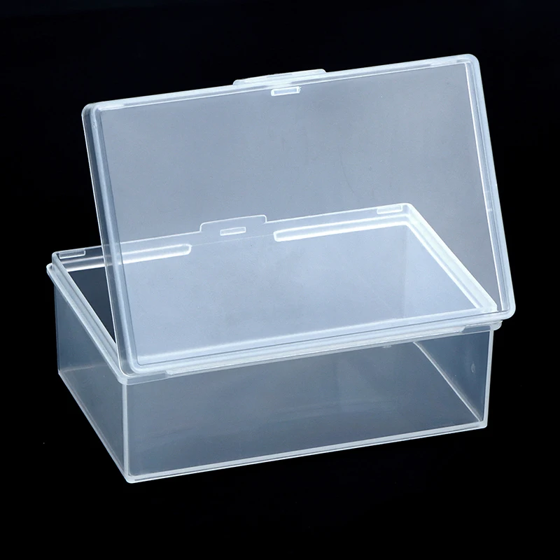 1PC Transparent Plastic Box Rectangular Hardware Classification Box With Lid Storage Electronic Parts With Lid Collection Box