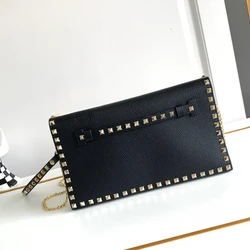 Brand New Fashion Rivet Soft Envelope Bag Designer Bag Women Luxury 2024 Small Black Ladies Hand Bags Luxury Ladies Evening Bags