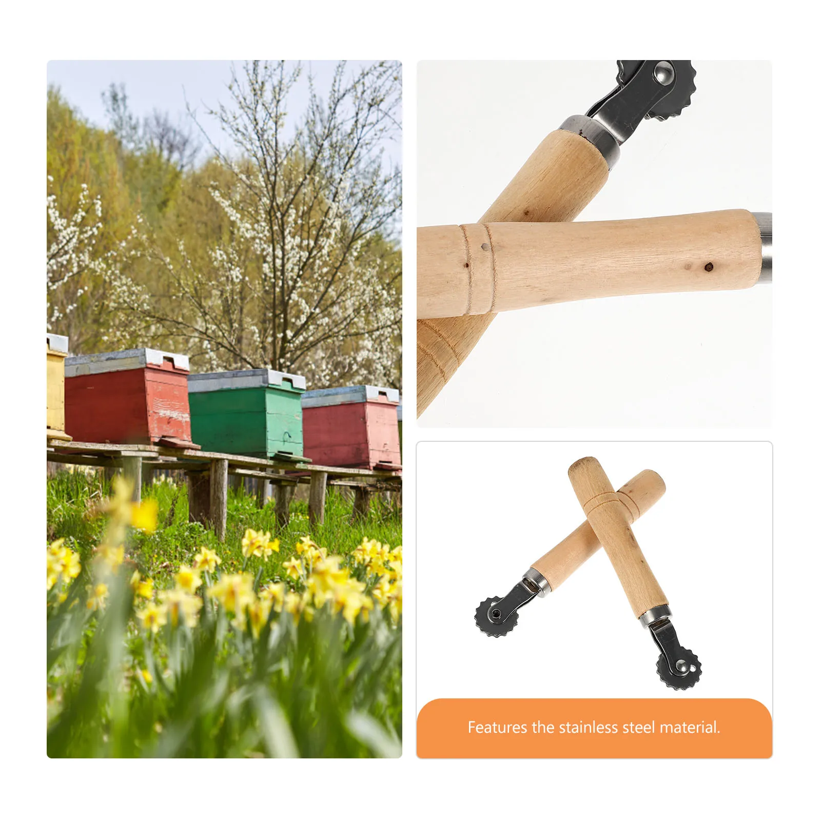 

2pcs Bee Tool Wire Embedder Beekeeping Supplies Plastic Foundation Device Hive Frames Easy Carrying Burying Tool for Beginners