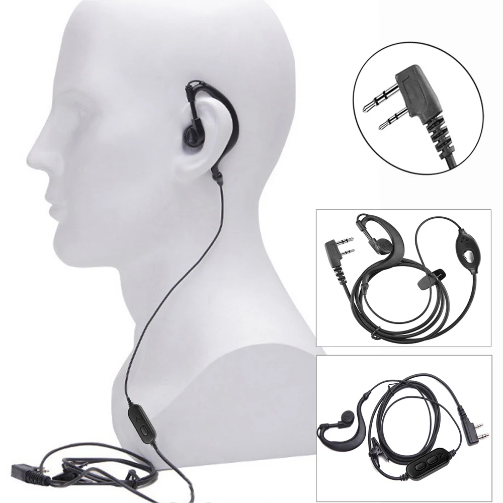 Original Earphones 2 Pin K Port Earphone For Baofeng Walkie Talkie UV-5R UV-82 BF-888S Headset