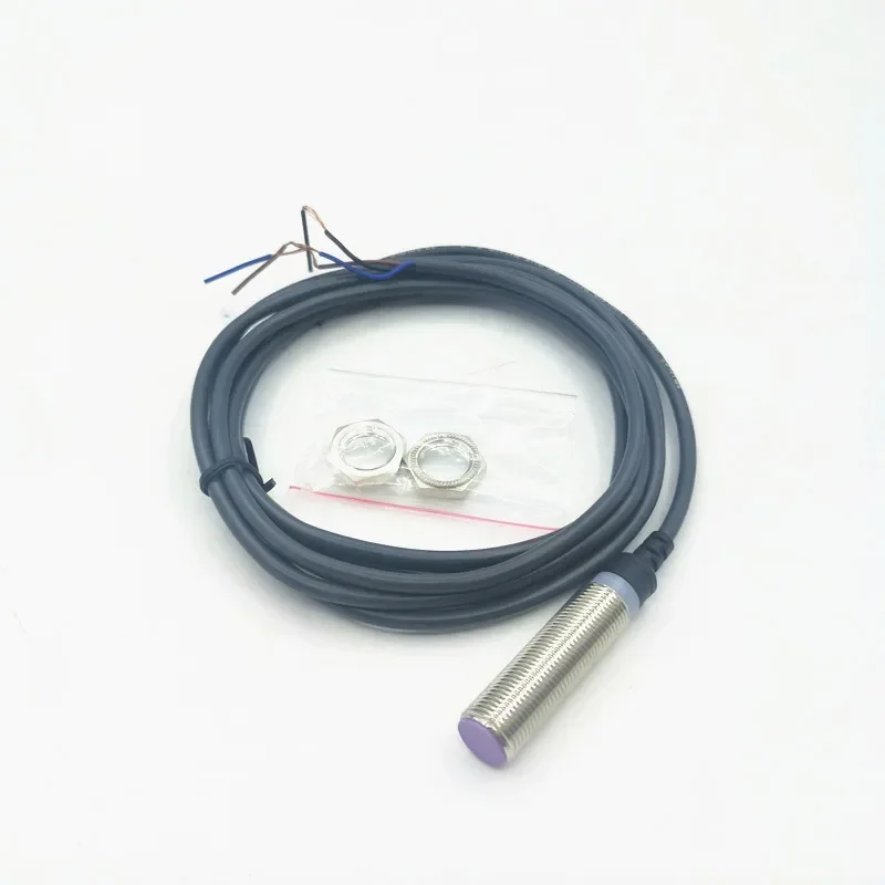 M12 NPN PNP Flush Type Proximity Inductive Sensor NO+NC 4 Wires Diameter 12mm Switch Detection Distance 2mm IP67 2m Cable