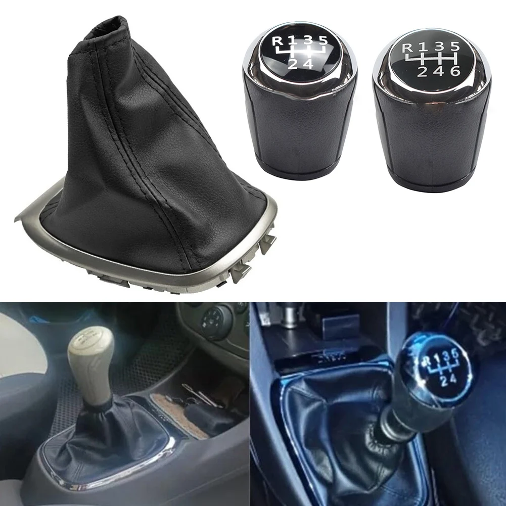 

Car Manual Gear Shift Knob Lever Shifter With Leather Gaiter Boot Cover For Chevrolet For Sonic Aveo T300 1.4L 2011-2015