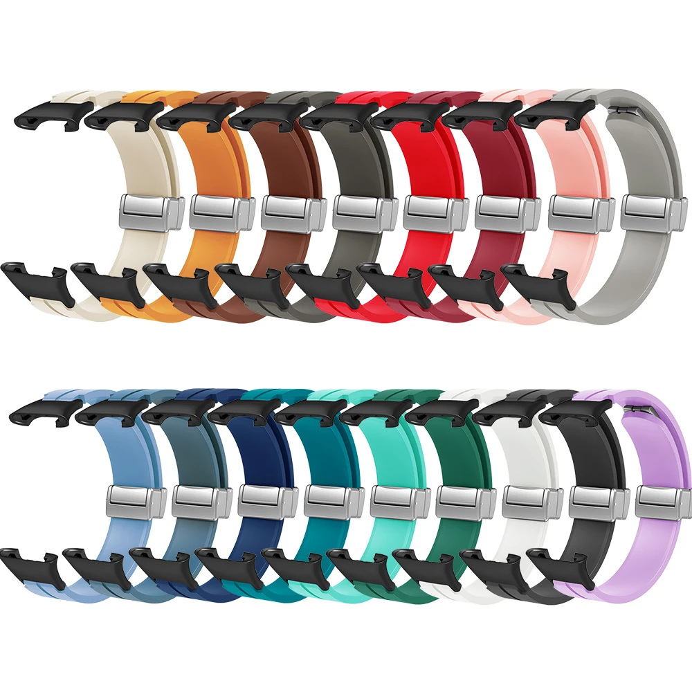 Watch Strap with Magnetic Folding Buckle For Xiaomi Band 7 Pro Quick Release Washable Silicone Adjustable Smart Wristband Unisex