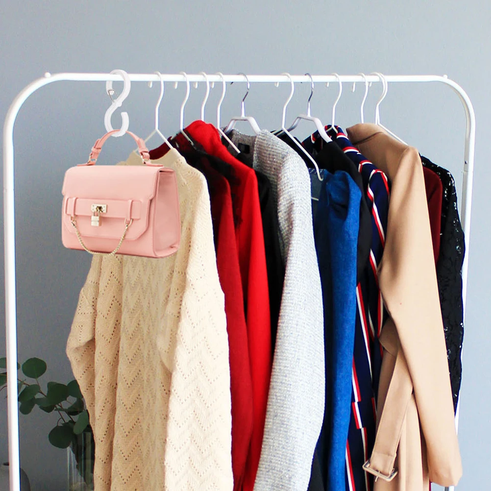

16Pcs S Shape Hooks Heavy Duty Kitchen Bathroom Closet Coat Hangers Simple Design Rich Quantity Purse Hanger Backpack Hanger