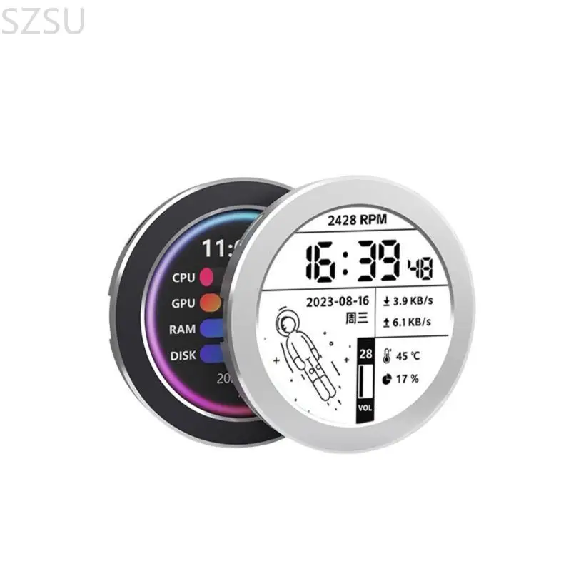 SZSU 2.8 Inch USB Monitor PC Water Cooler Secondary Screen IPS 480x480 Music Spectrum