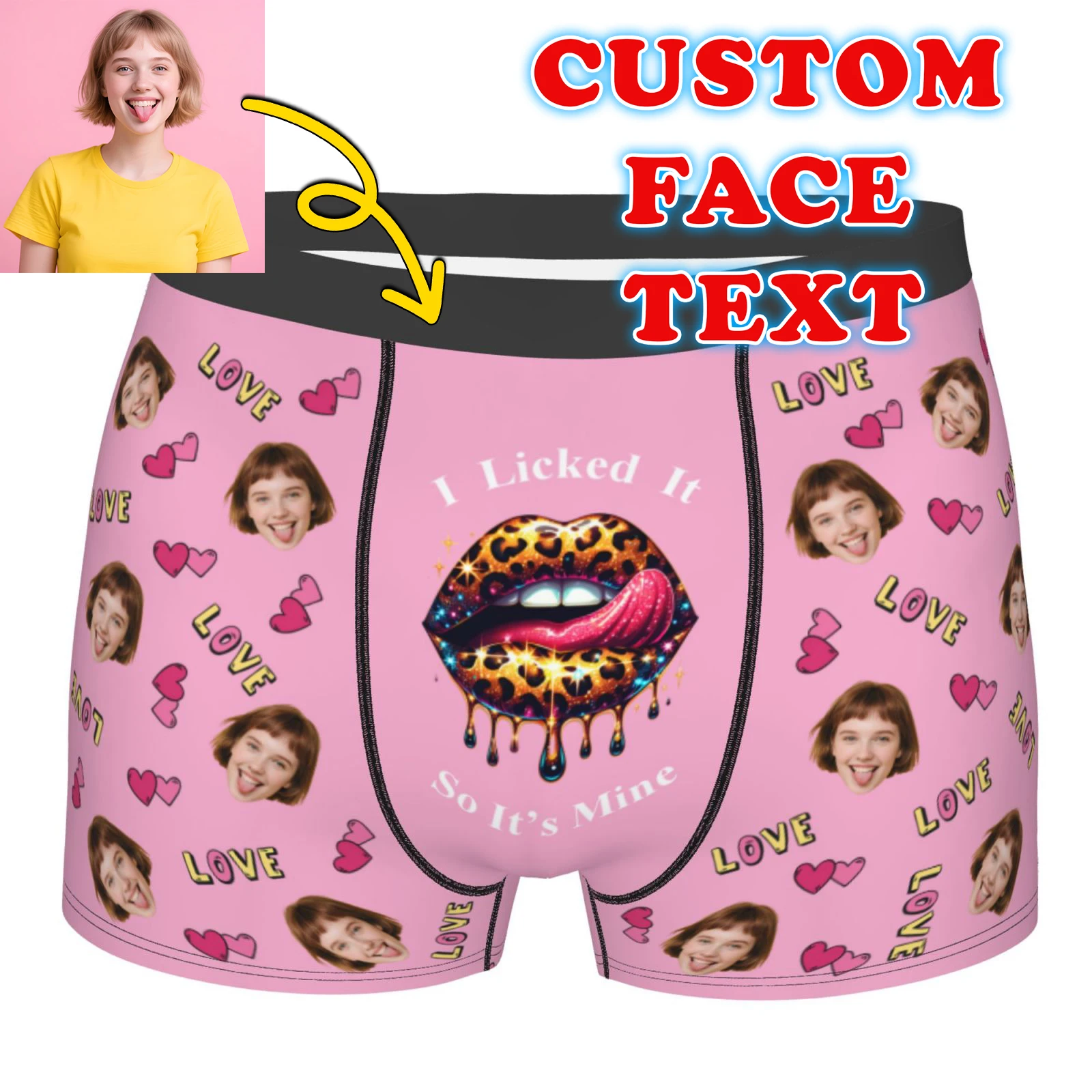 Personalized Face Photo Custom Boxer Shorts For Men Husband Anniversary Gift3D Print Underwear Panties Briefs Stretch Underpants