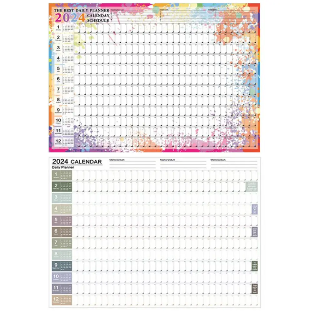 

2Pcs Creative Wall Calendar 2023 Yearly Schedule Planner Decorative Home Office Daily Weekly to-Do List Organizer Space-Saving