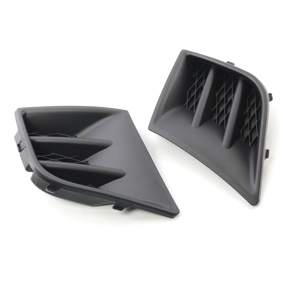 ABS Black Car Front Left Right Bumper Grill Grille Fog Light Lamp Cover Caps Replacement For Peugeot 107 2009-2012 7422A8 7422A9