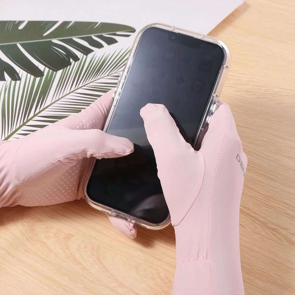 

Ice Silk Long Sunscreen Gloves Thin Elastic Touch Screen Ice Silk Gloves Slip Resistant Touch Screen Cycling Driving Gloves