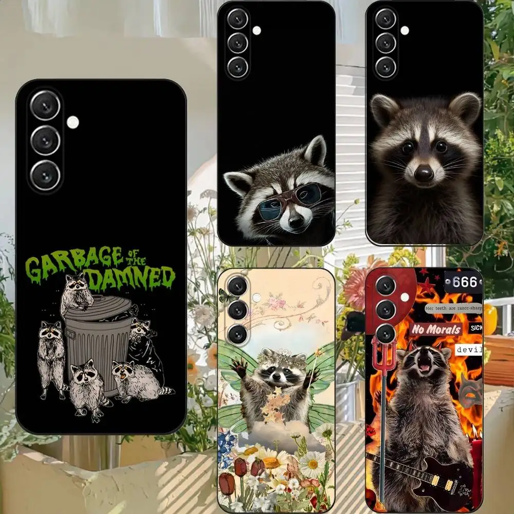 

Cute Raccoon Phone Case Phone Case For Samsung S25,S24,S21,S22,S23,S30,Ultra,S20,Plus,Fe,Lite,Note,10,9,5G Black Cover