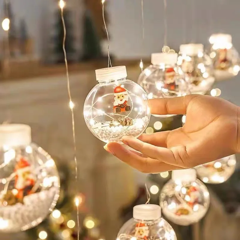 1pc Fairy Curtain String Lights Christmas Wish Ball LED Wedding Holiday Garland Lamp for Home Room Party Decoration