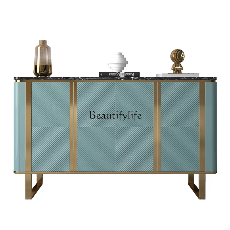 

FG28Light luxury entrance partition screen decorative cabinet rock slab dining side living room wall solid wood storage cabinet