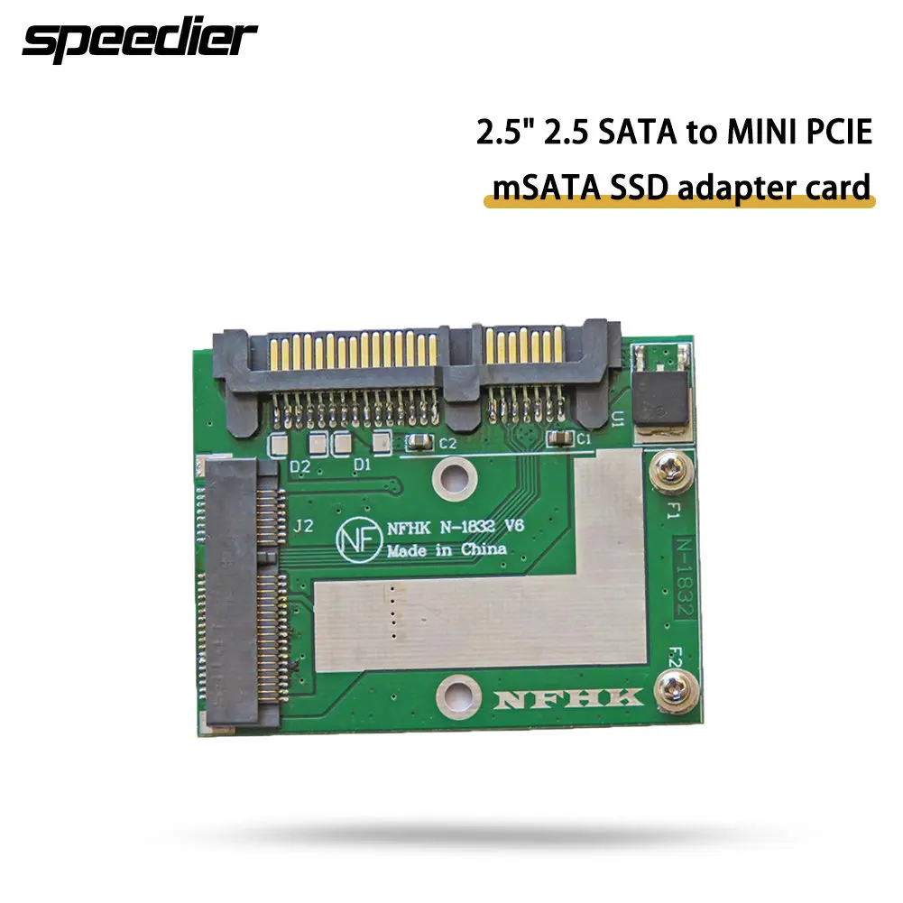 

2.5" SATA to Mini PCIe MSATA SSD Adapter Card Solid State Drives Conversion Board for Laptop Computer
