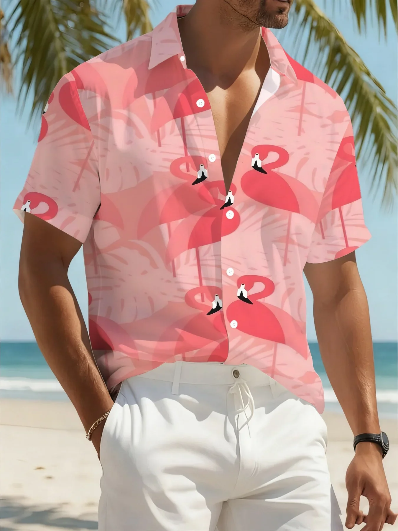 Summer Casual Men's Hawaiian Shirt Man Short Sleeve Fashion Floral Print Lightweight Breathable Beach Holiday Party Shirts