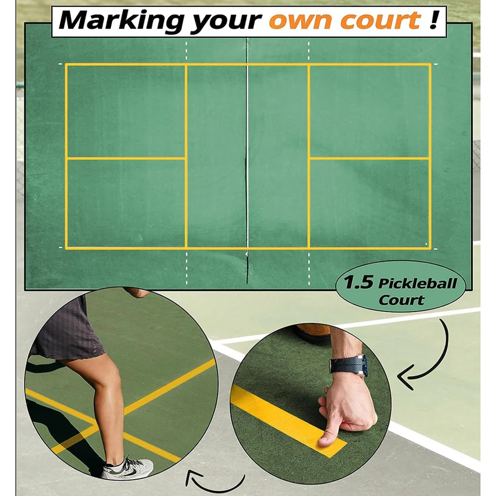 

Лента для разметки спортивных площадок на открытом воздухе, 20 м, самоклеящаяся, для пиклбола, многофункциональная, для разметки спортивных полей, спортивные принадлежности