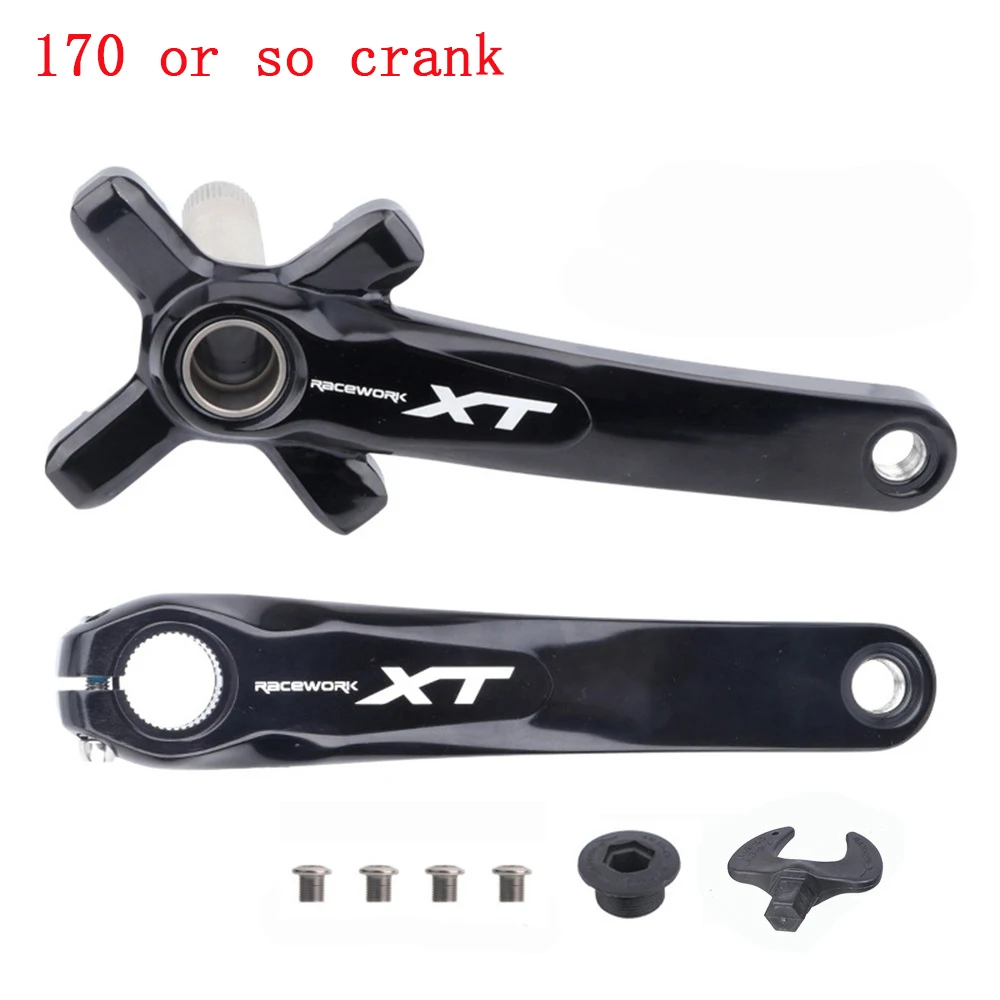 RACEWORK XT Bike Crankset 170mm175mm Aluminum Hollow Integrated Crank BCD104 Chainring 32T 34T 36T 38T Mountain Bike Crankset