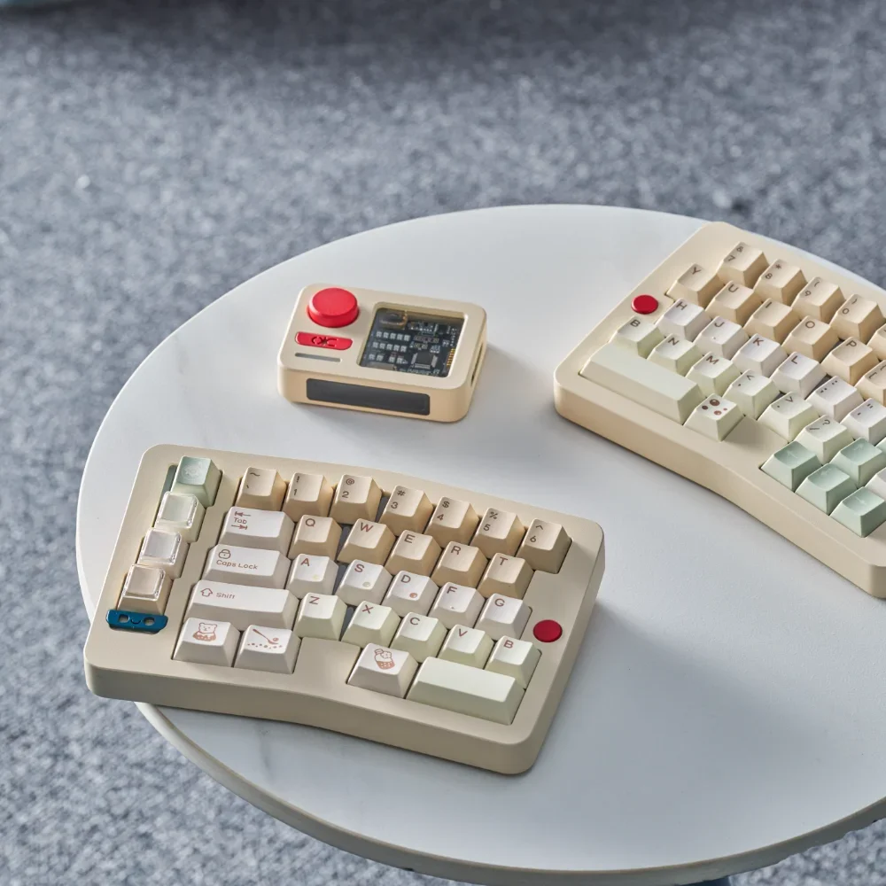 QK Pearl Milk Tea Theme Keycap ชุด 172key PBT น่ารักเชอร์รี่คีย์บอร์ดหมวก Custom Limited Edition คีย์บอร์ดอุปกรณ์เสริม