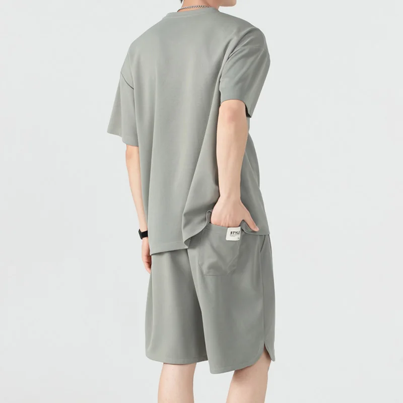 Summer Quick Men's Sets Fashion Drying Casual Breathable Short Sleeve Sports Tracksuits T-shirt+shorts Brand Basketball Full