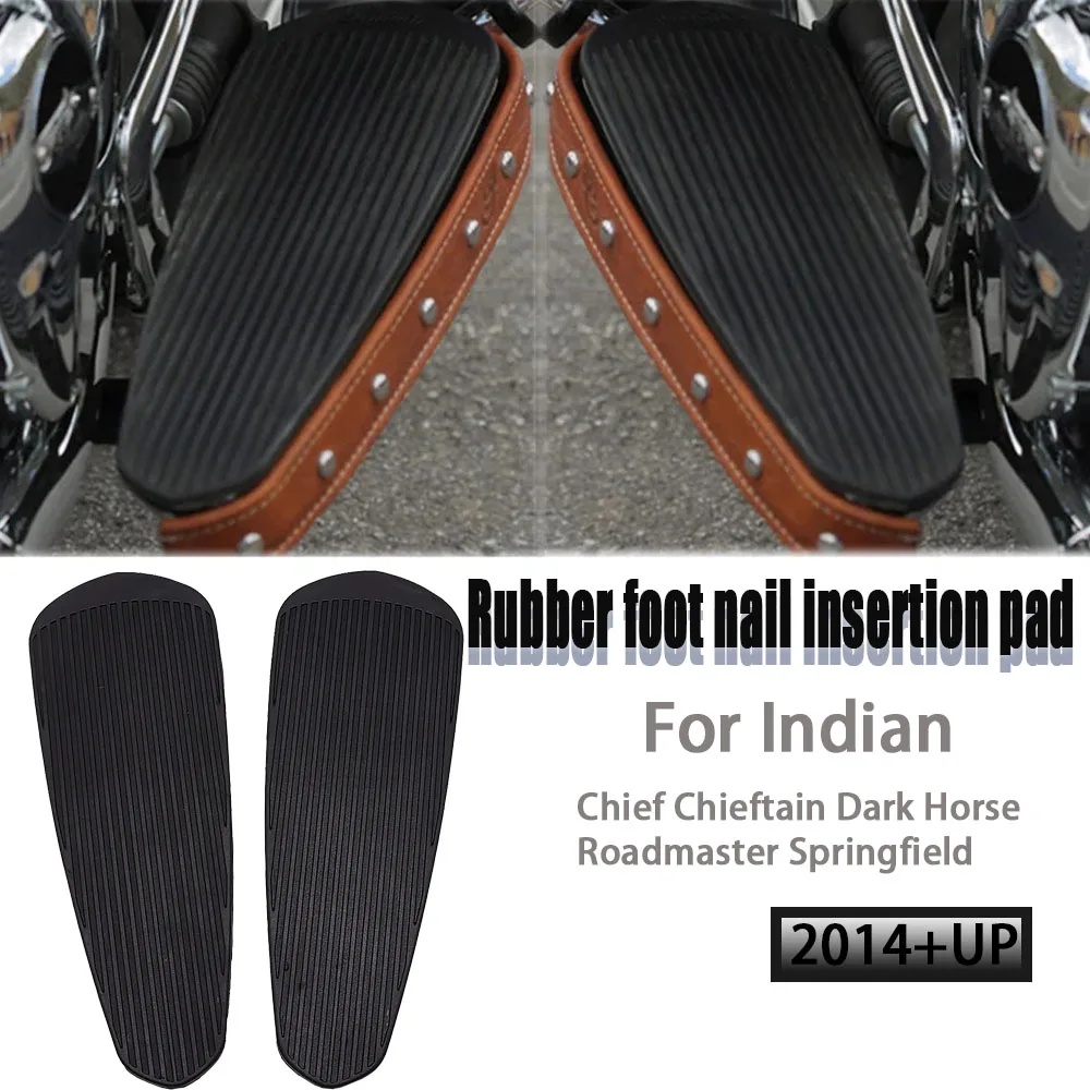 For Indian Chief Chieftain Dark Horse Roadmaster Springfield Two piece set of black plastic foot pads with insertion pads motorc