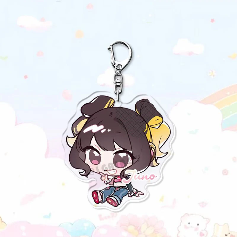 4pcs Set Cosplay Anime Game Overwatch 2 Hero Character Juno Mercy D.Va and Illari Keychain Ring Key Chain Bag Decor Pendant Toys view 4