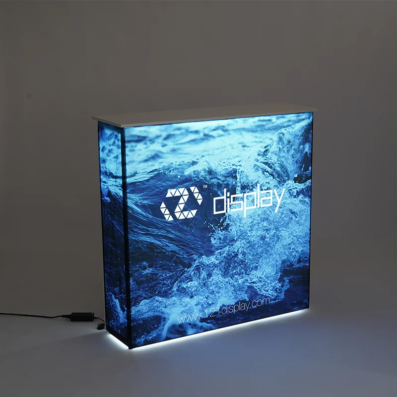 Portable Easy Set up SEG Light Box Counter Foldable Trade Show Display Exhibition Counter